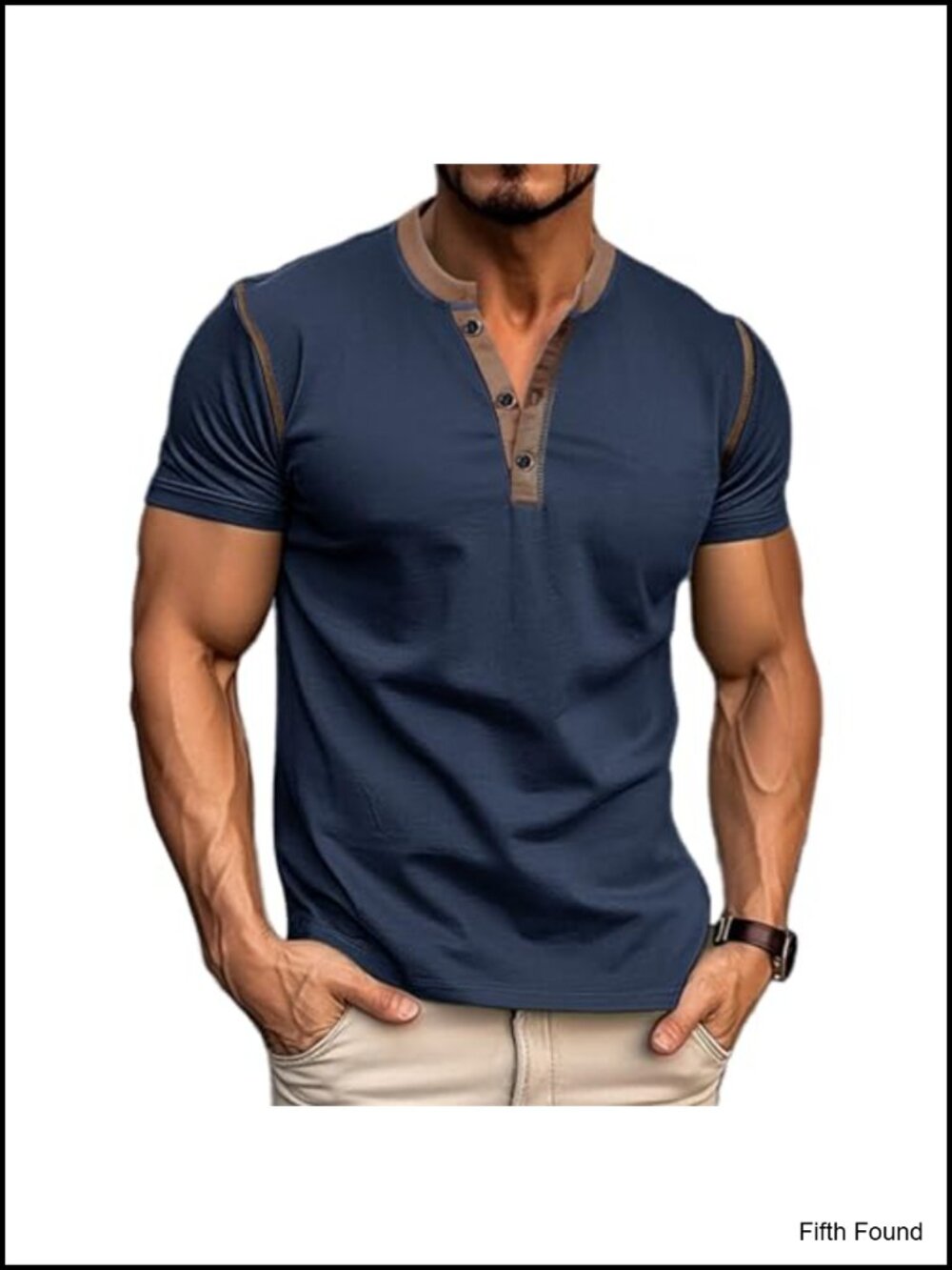 Men's Cotton Blend Short Sleeve Henley Shirt 3 Button Casual Tee